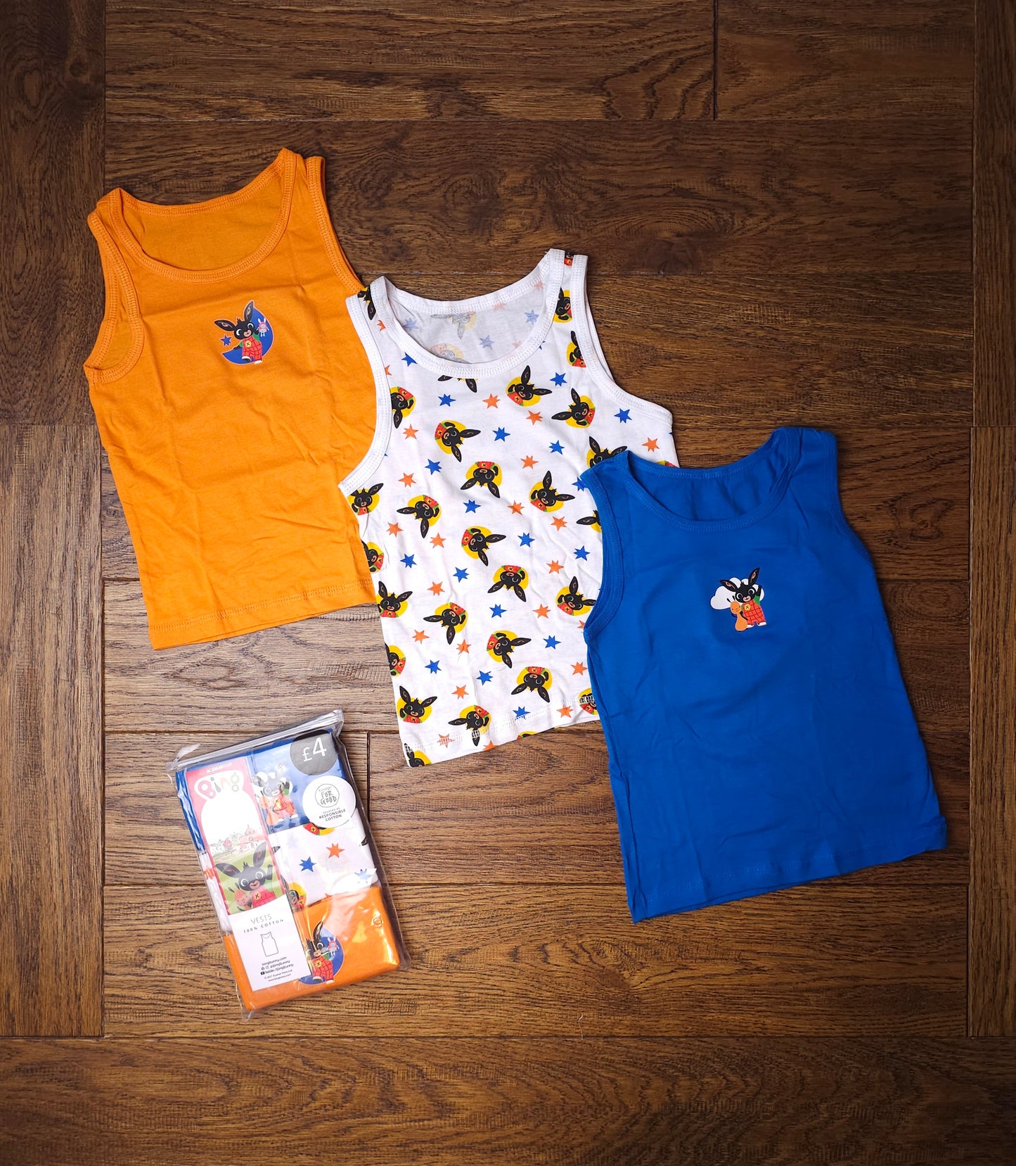 6x George Bing Vests 12-18 Months, 18-24 Months, 2-3 Years, 3-4 Years, 4-5 Years