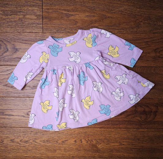 Marks and Spencer 100% Cotton Dove Dress 3-6 Months.