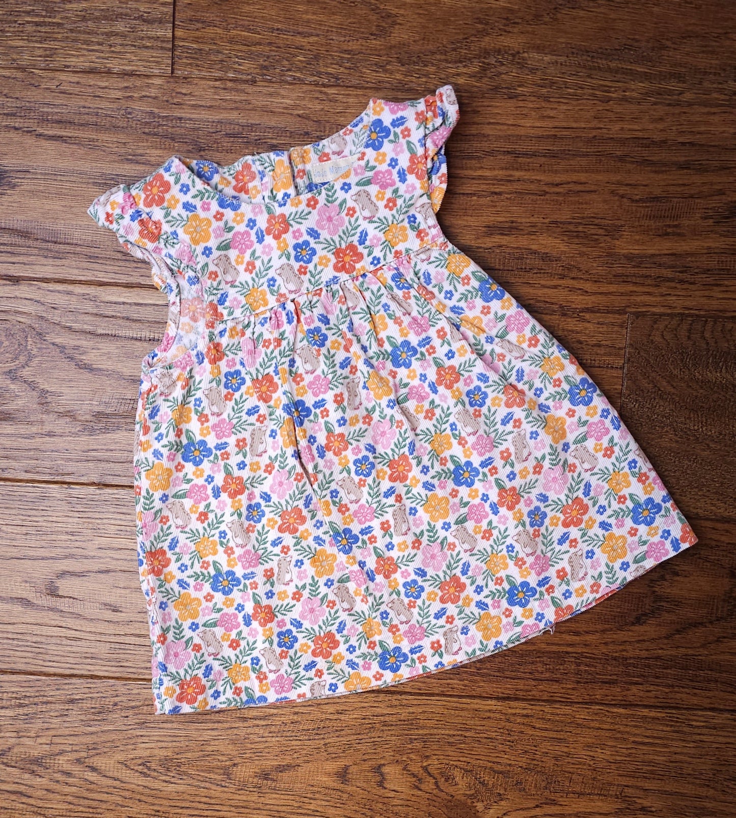 Jojo Maman Floral Mole Print Cord Dress 0-3 Months.