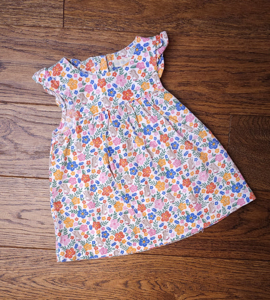 Jojo Maman Floral Mole Print Cord Dress 0-3 Months.