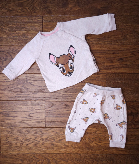 Disney Bambi Outfit Set 2-4 Months.