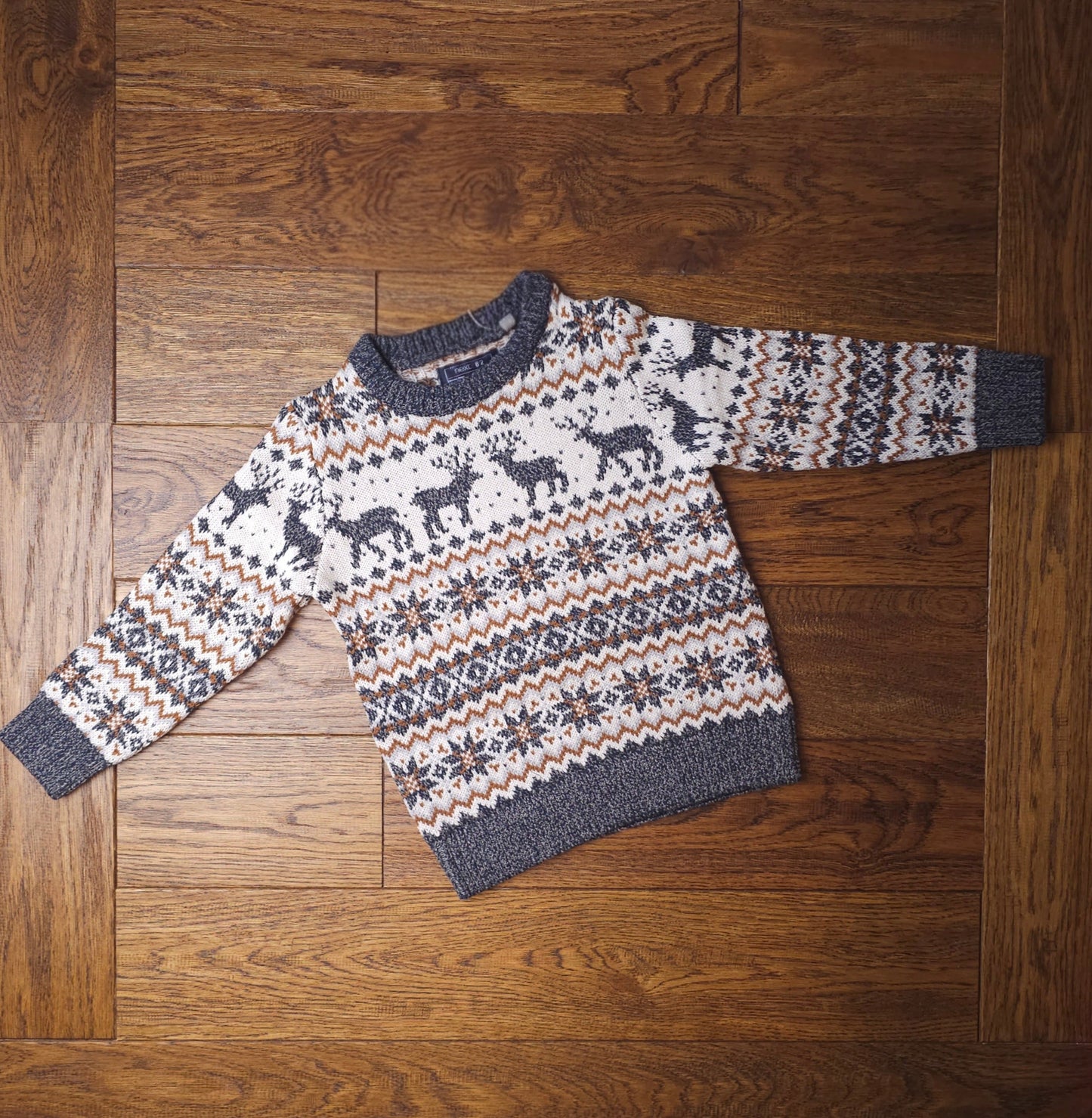 Next Reindeer Fair Isle Design Christmas Jumper 4-5 Years.