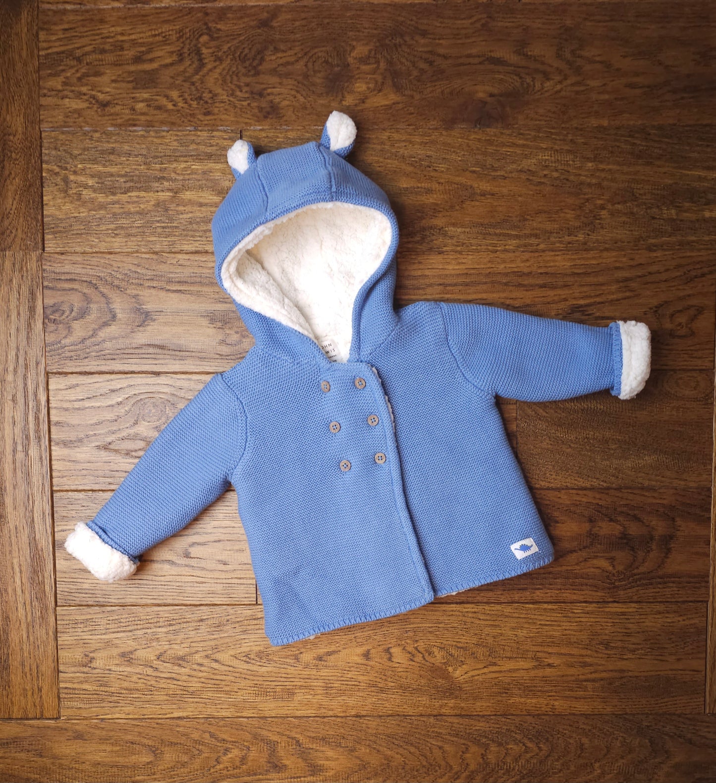 John Lewis Hooded Knitted Jacket 6-9 Months