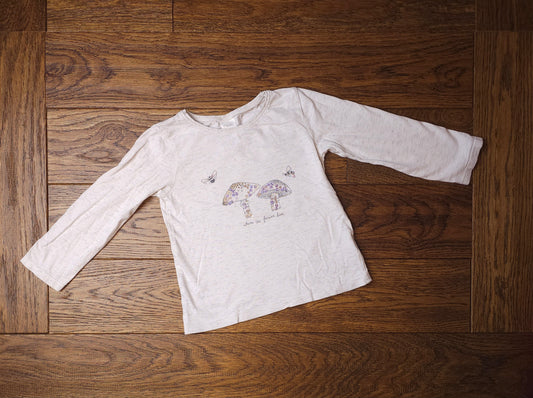 Next Where The Fairies Live Bee Mushroom Sequin Detail Top 2-3 Years