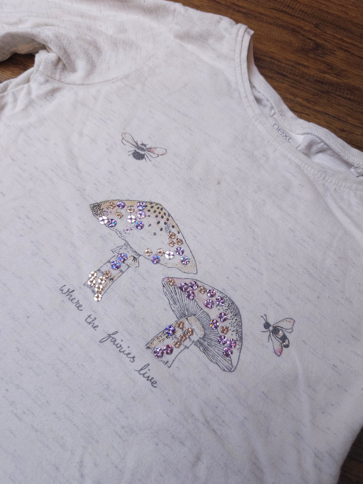 Next Where The Fairies Live Bee Mushroom Sequin Detail Top 2-3 Years
