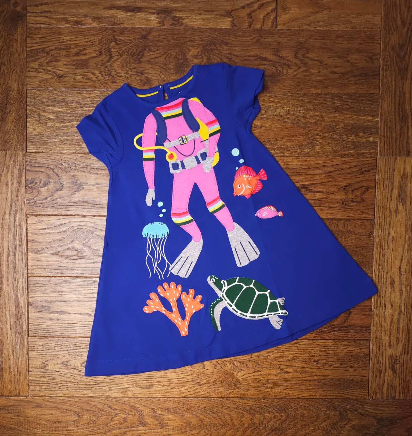 Boden Underwater Diver Applique Dress 3-4 Years