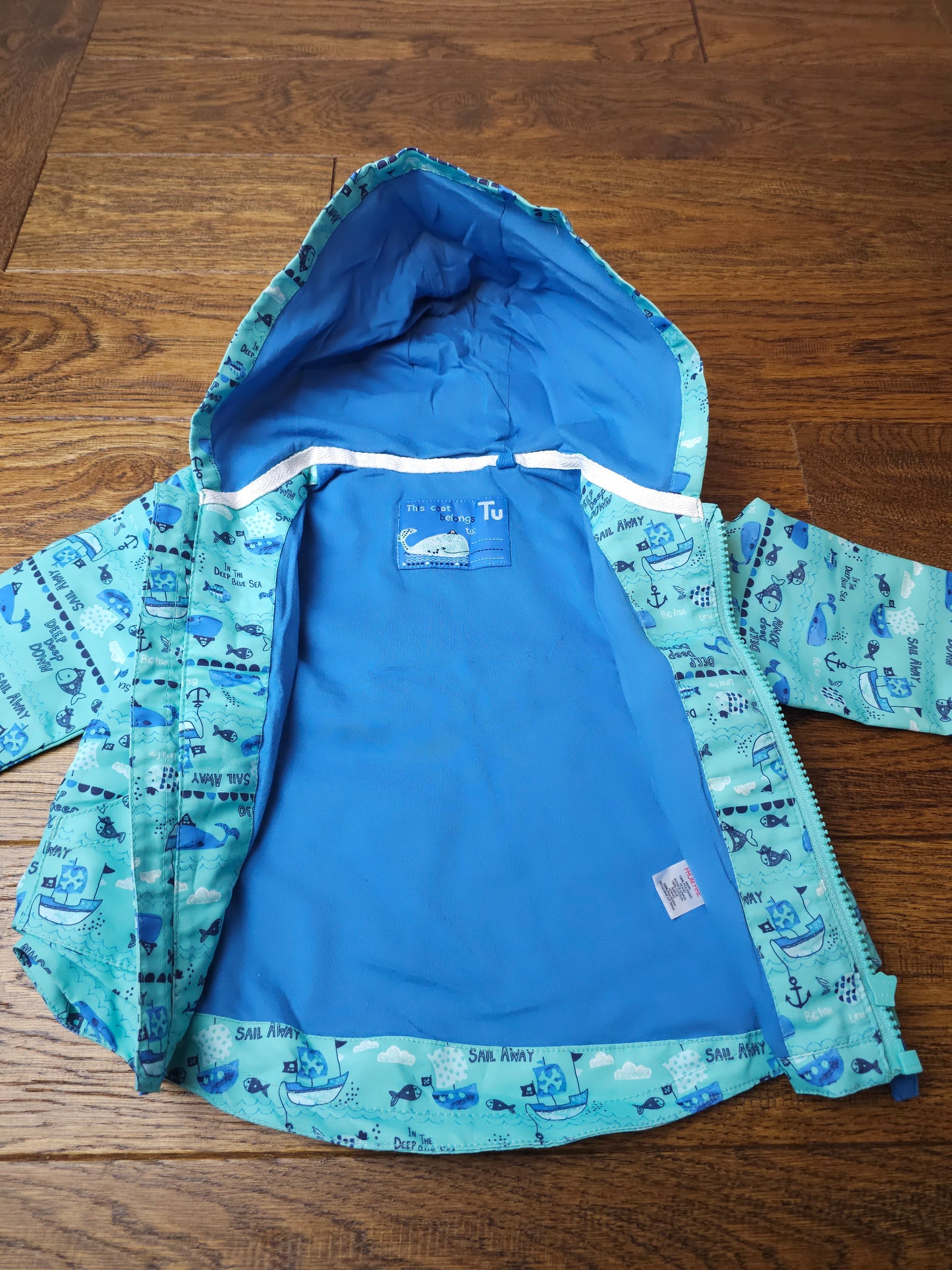 TU Whale Pirate Boat Print Jacket 6-9 Months.