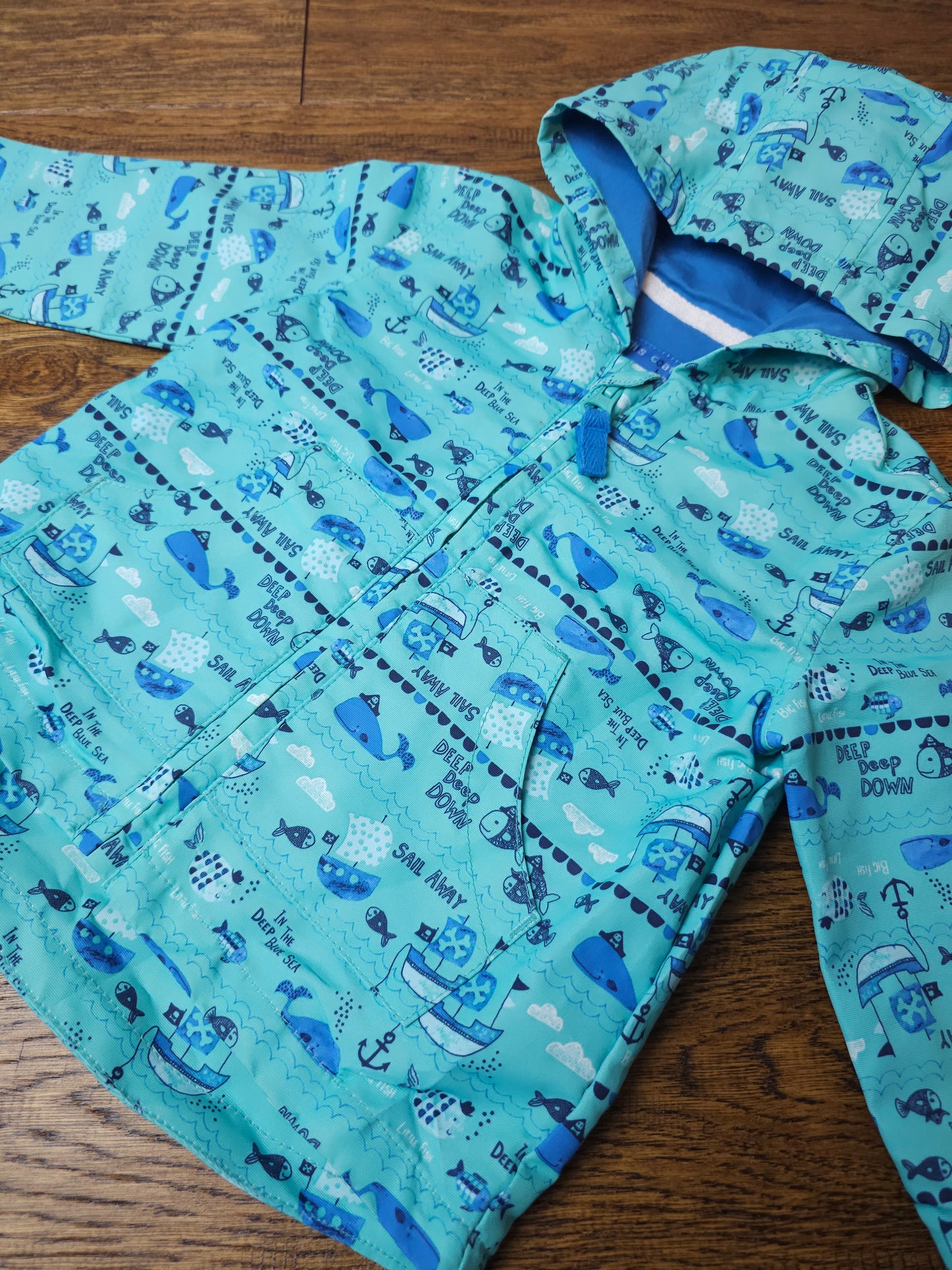 TU Whale Pirate Boat Print Jacket 6-9 Months.