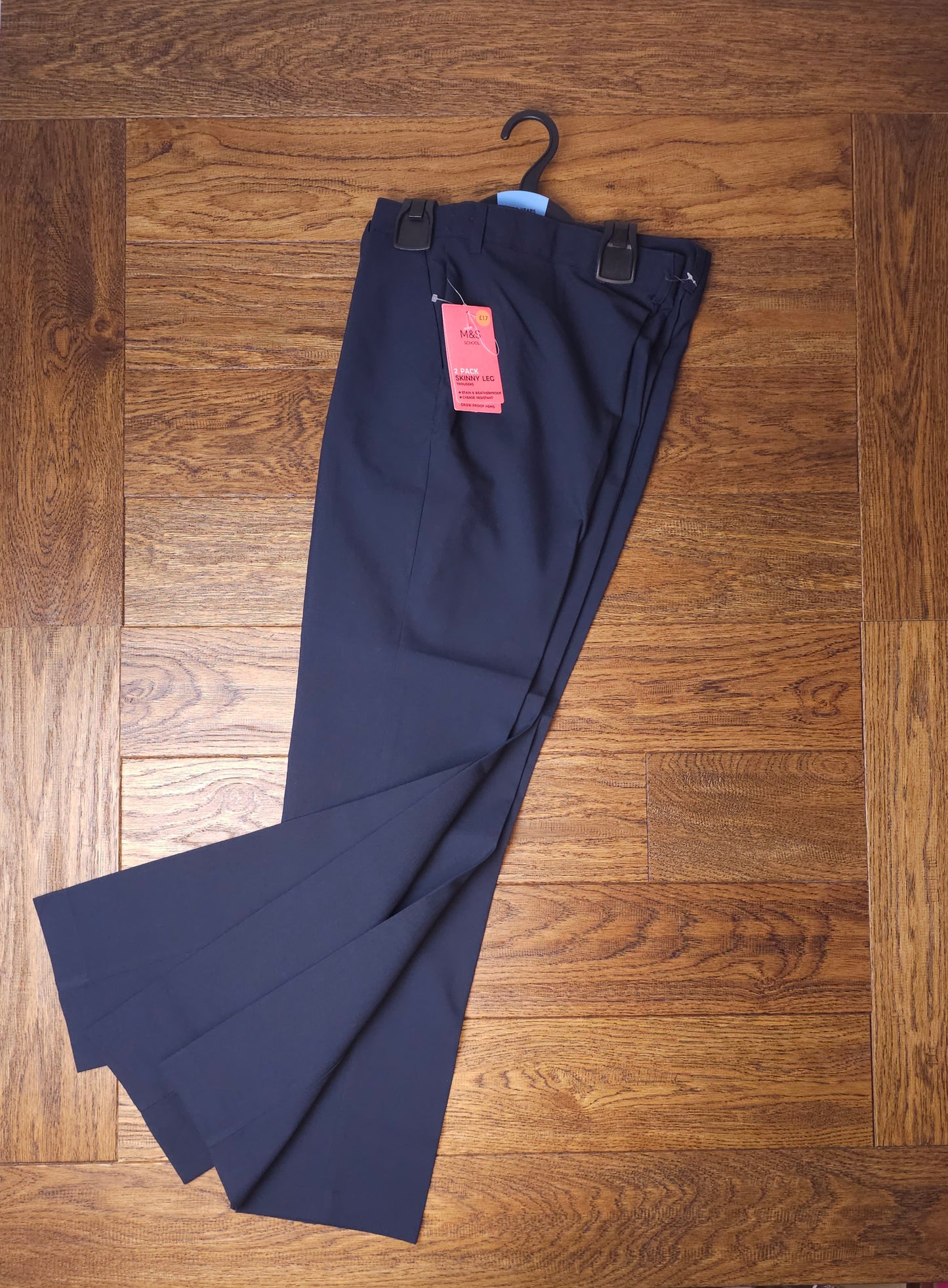 Marks and Spencer 2x Navy Girls Skinny Leg School Trousers 14-15 Years