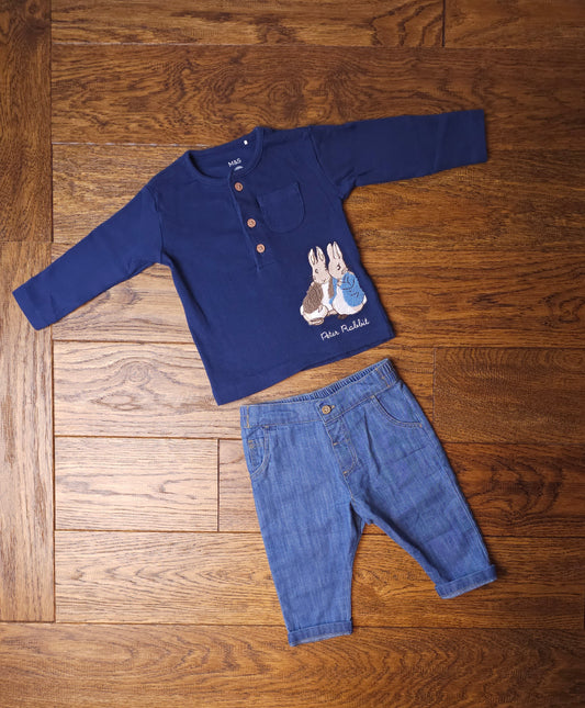 Marks and Spencer Peter Rabbit Outfit Set 3-6 Months.