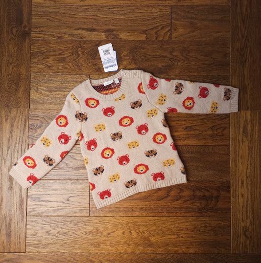 Jojo Maman Safari Animal Heads Jumper 3-4 Years