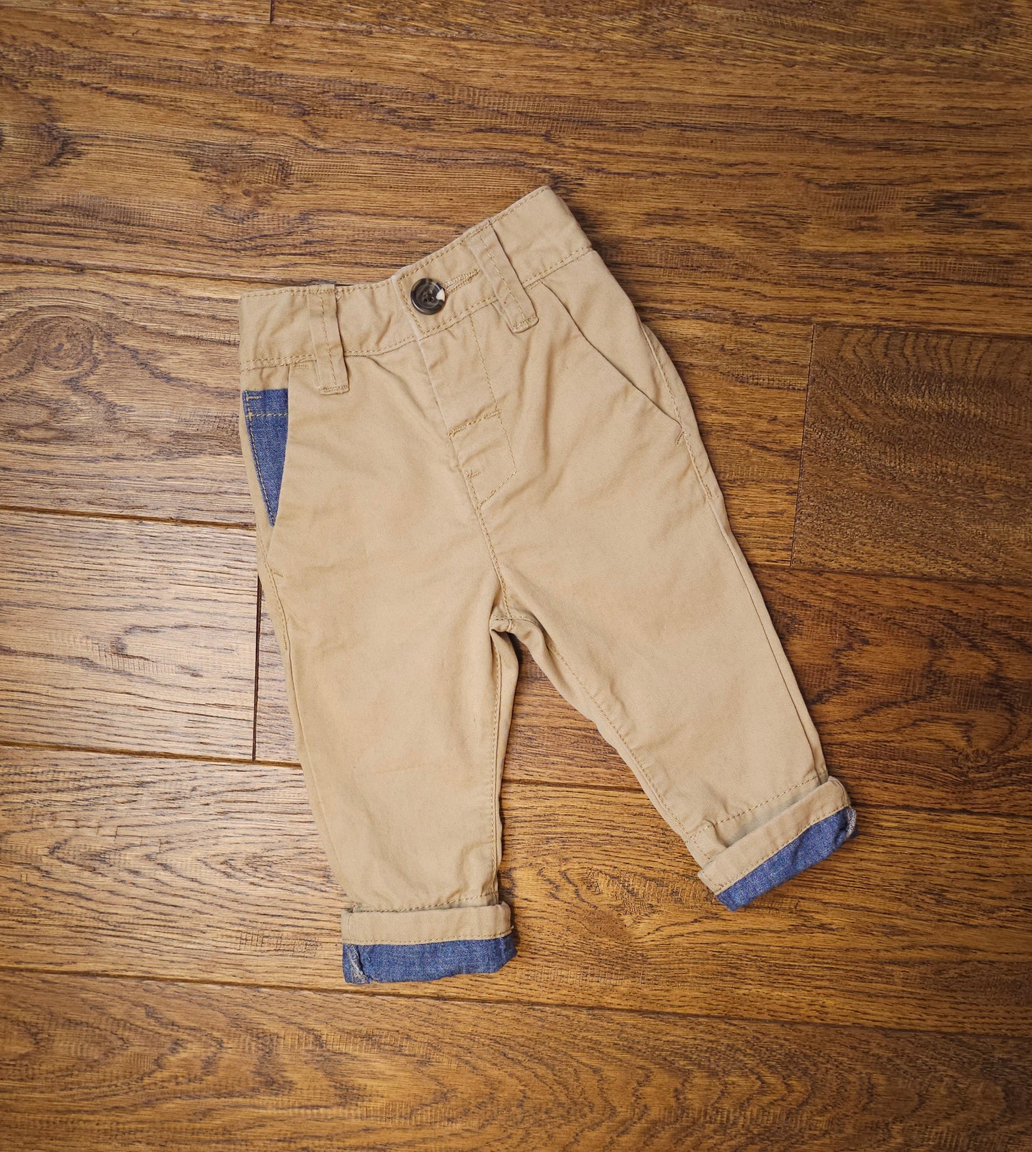 Next Elasticated Waist Chino Trousers 3-6 Months.