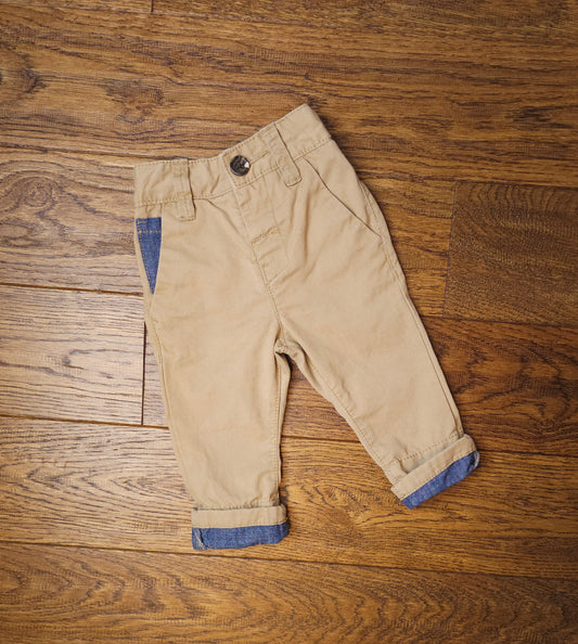 Next Elasticated Waist Chino Trousers 3-6 Months.