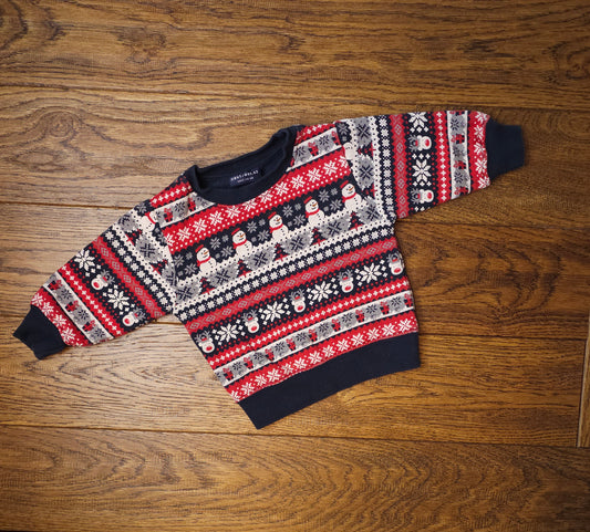 Next Snowman Rudolph Christmas Jumper 3-6 Months.