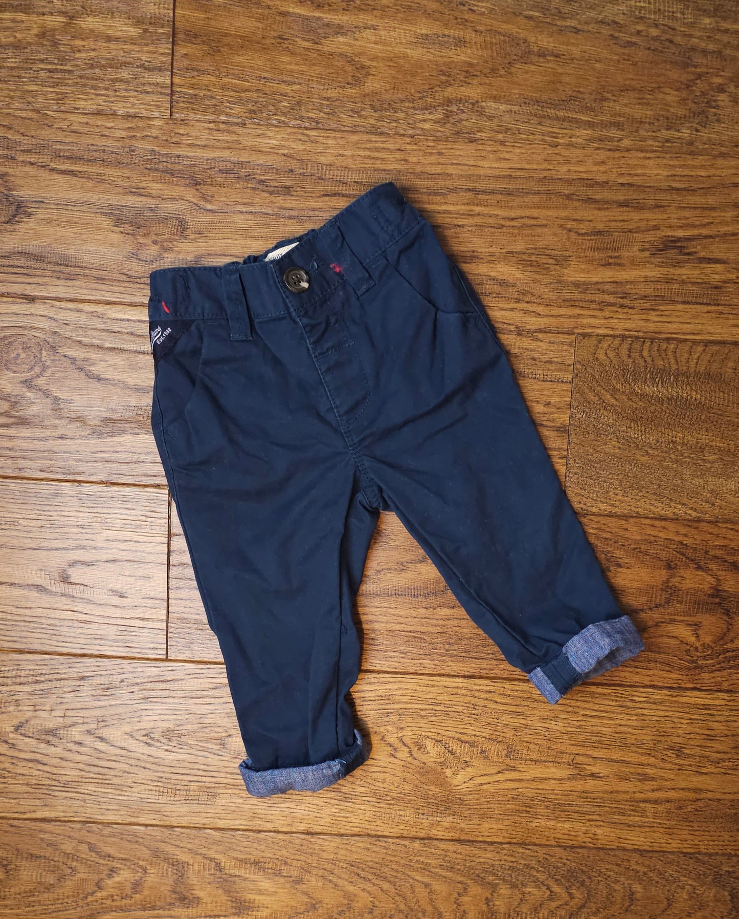 Next Elasticated and Adjustable Waisted Chino Trousers 6-9 Months.