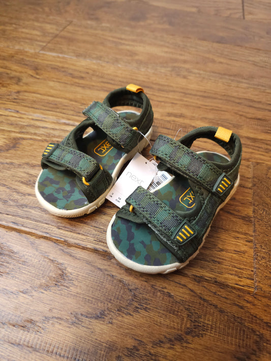 Next Camouflage Print Beach Sandals UK 3 Infant.