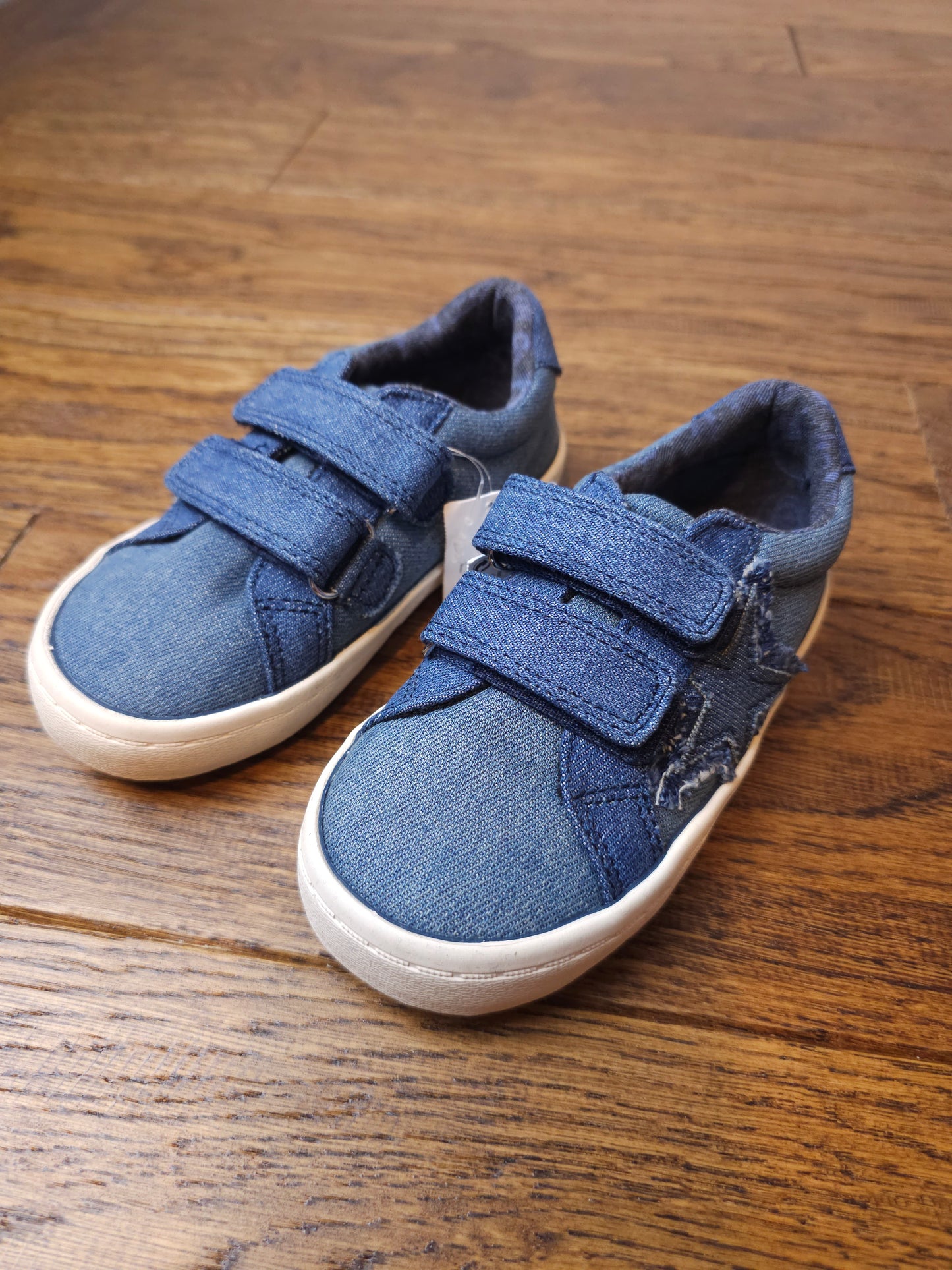 Next Denim Star Velcro Trainers Shoes UK 7 Infant.