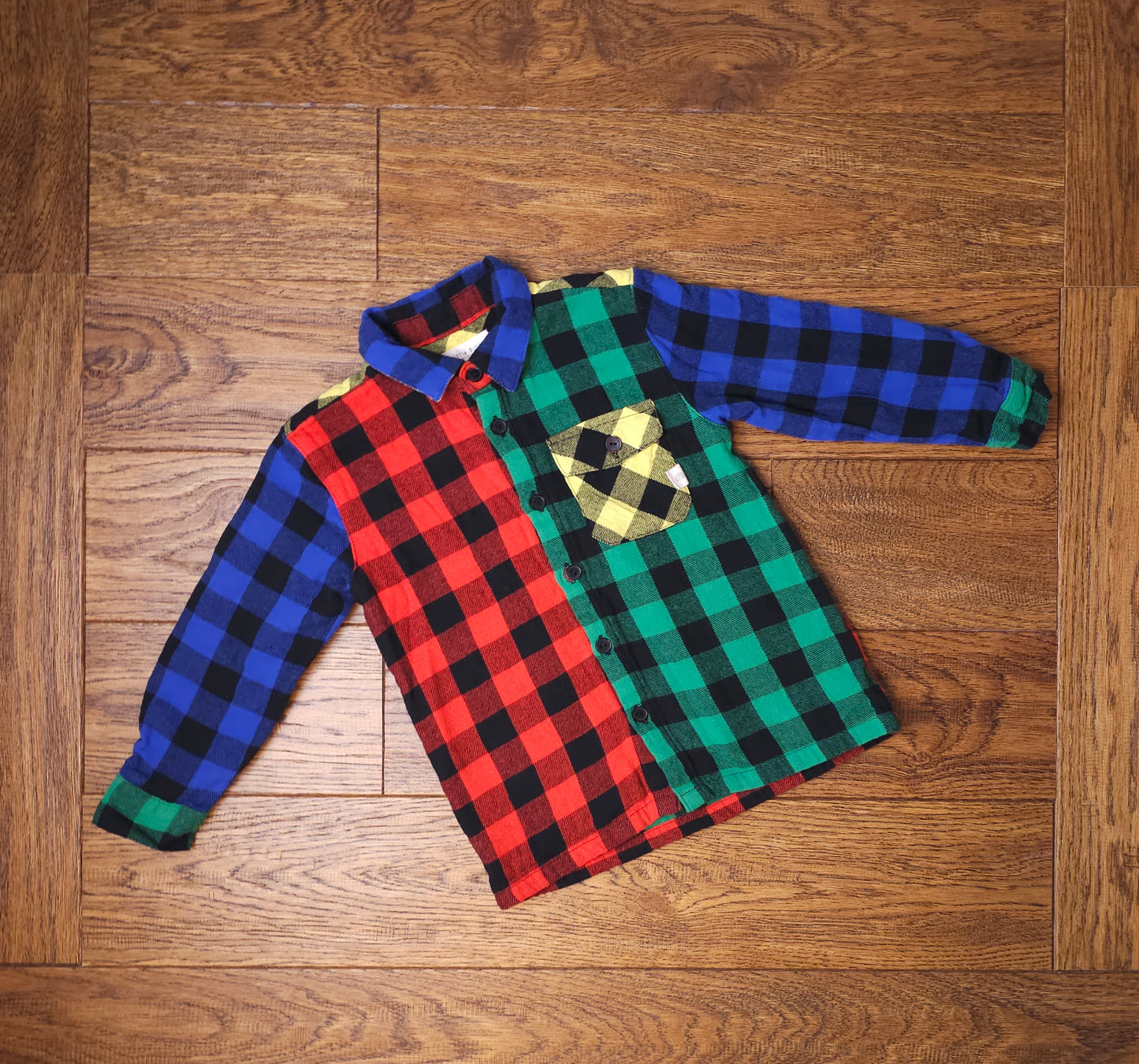 Little Bird Brushed Cotton Colourblock Lumberjack Shirt 2-3 Years.