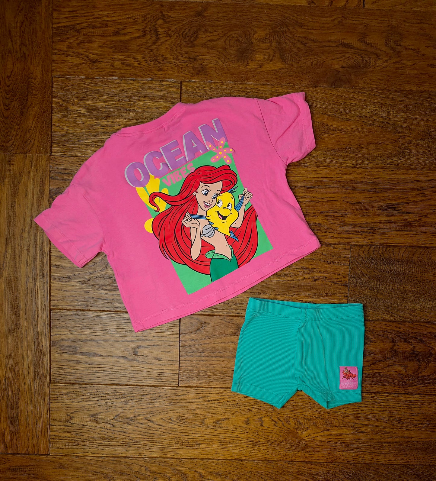 Next Disney Little Mermaid T-Shirt and Shorts Set 3-6 Months.