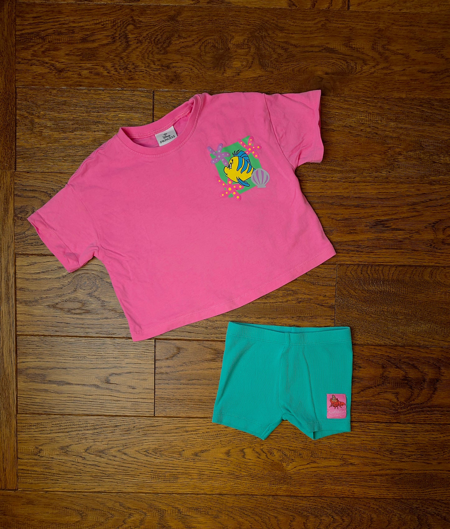 Next Disney Little Mermaid T-Shirt and Shorts Set 3-6 Months.
