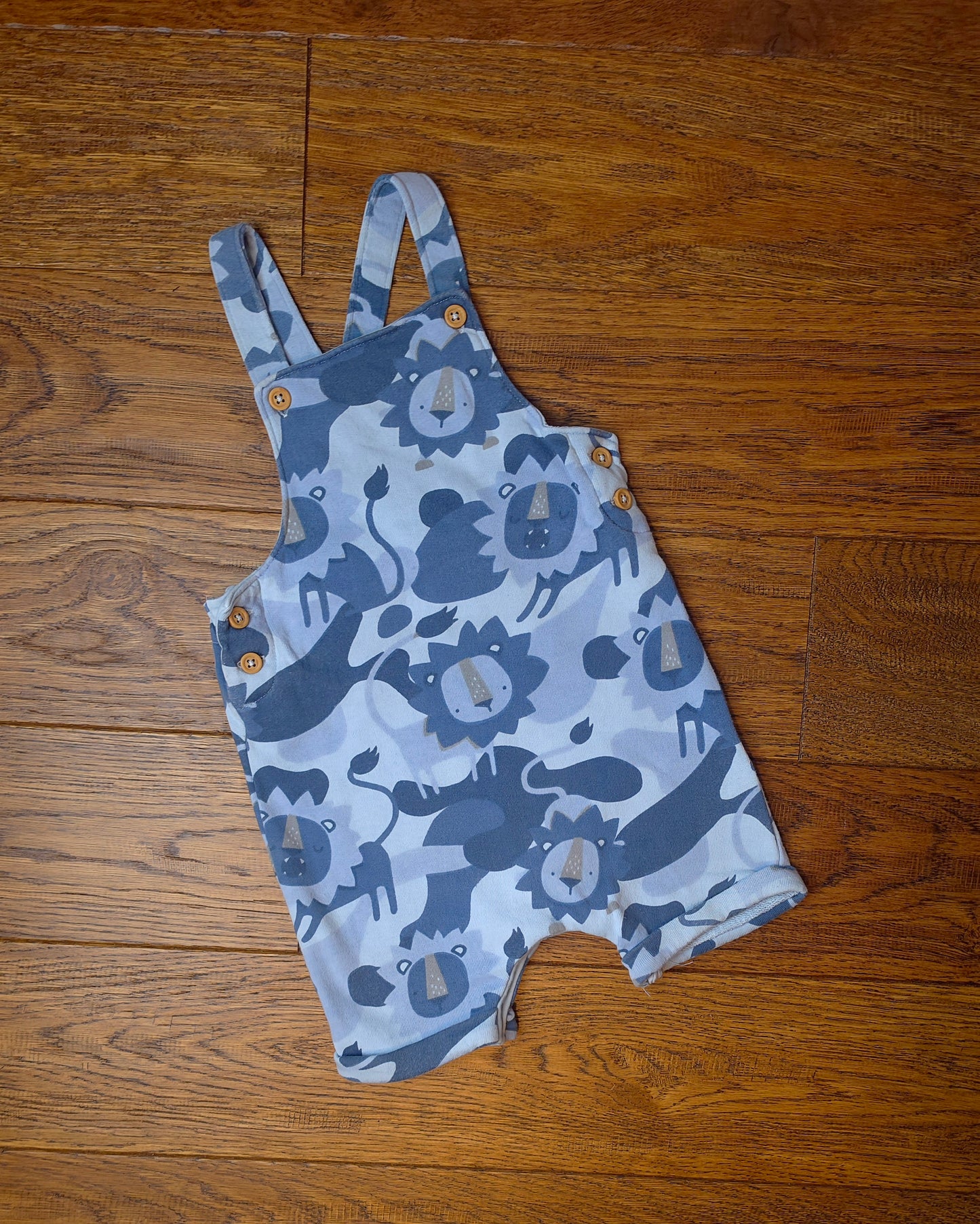 Next Lion Dungarees Romper  9-12 Months.