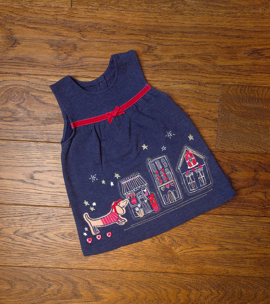 George Embroidered Dog Dress 0-3 Months.