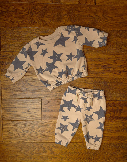 Primark Star Sweatshirt and Bottoms Outfit Set 3-6 Months.