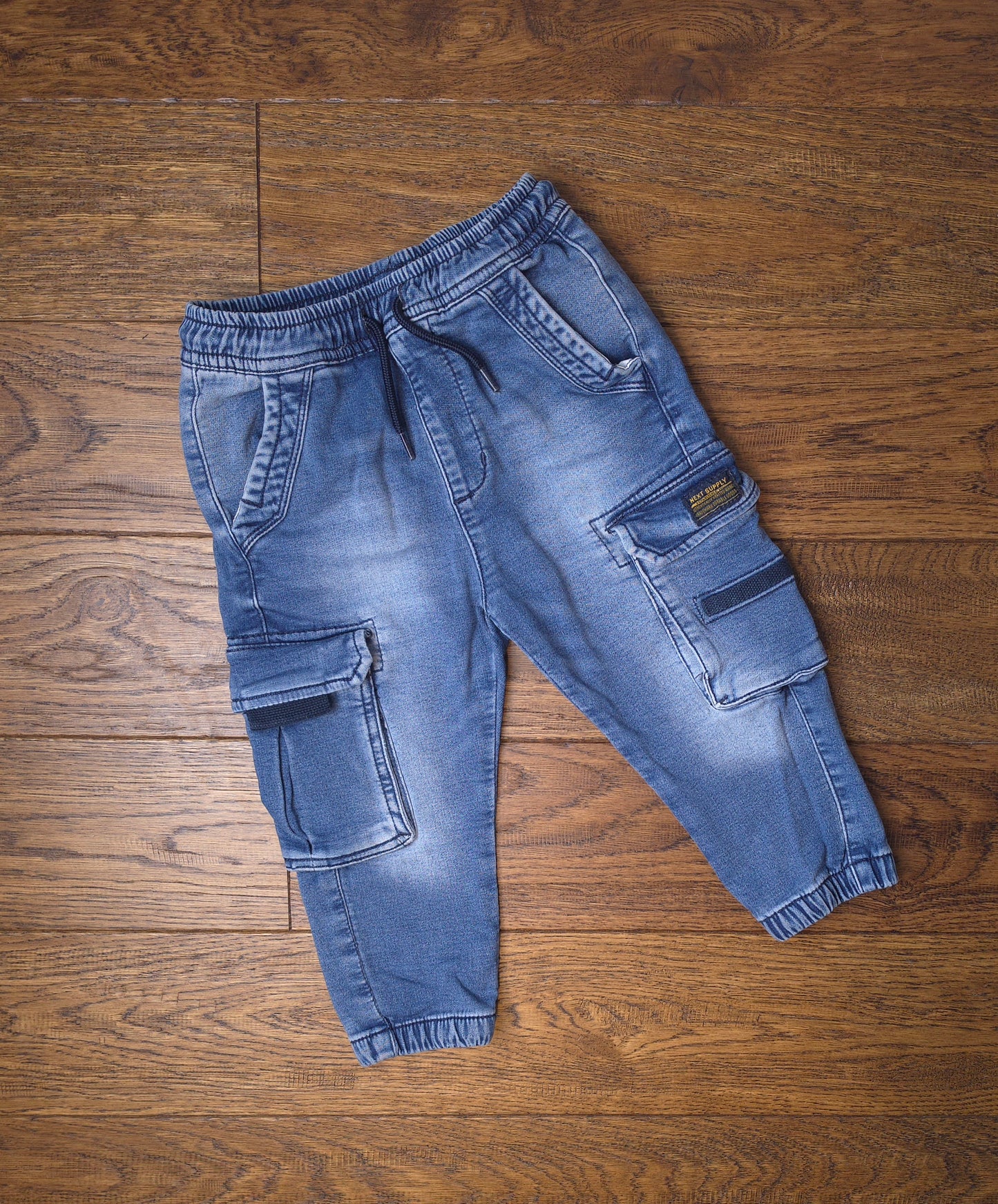 Next Elasticated Waist Cargo Jeans 18-24 Months.