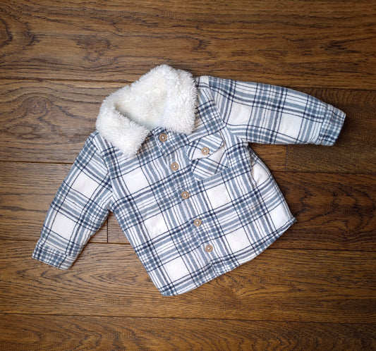 TU Plaid Lined Shirt Jacket 0-3 Months.