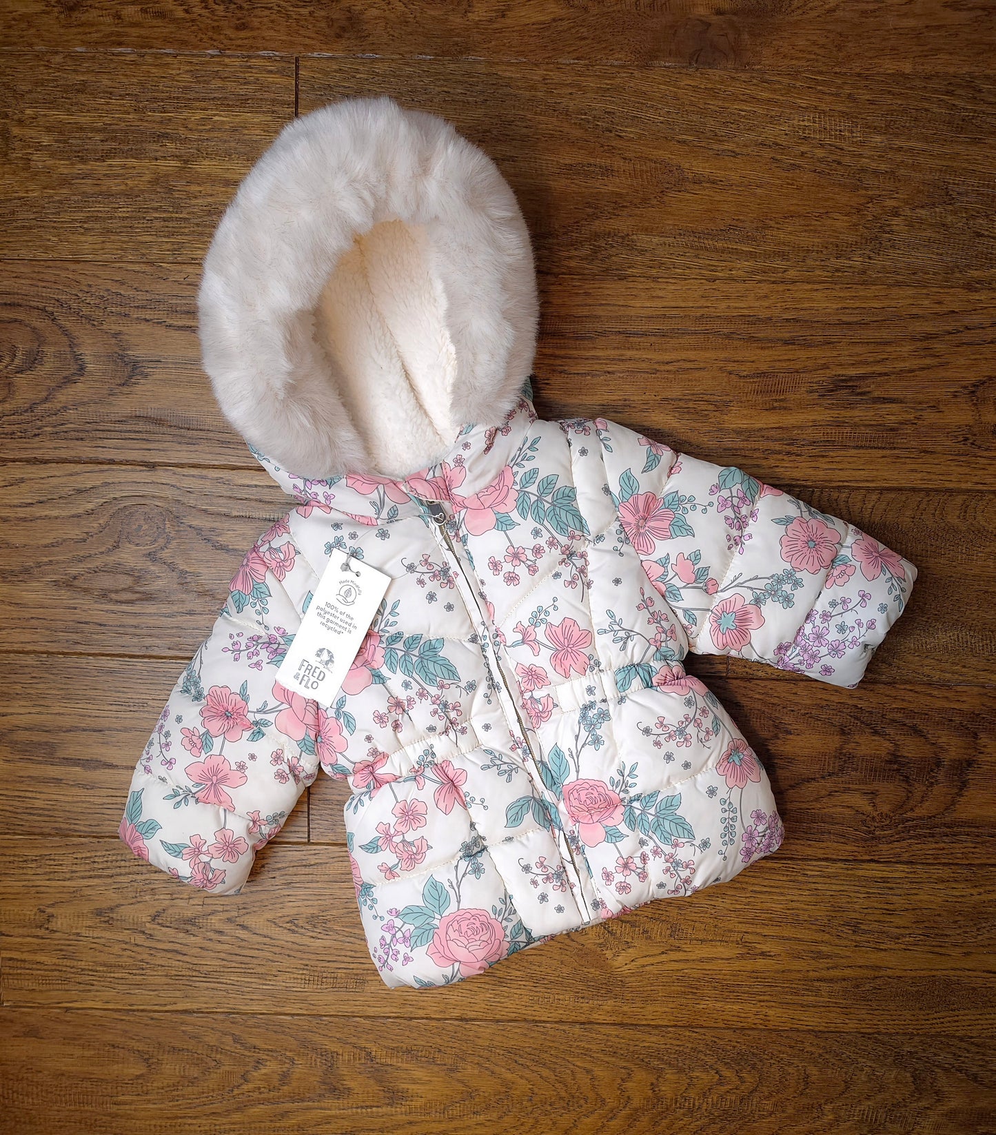 Fred and Flo Floral Coat Jacket 0-3 Months.