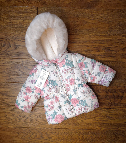 Fred and Flo Floral Coat Jacket 0-3 Months.