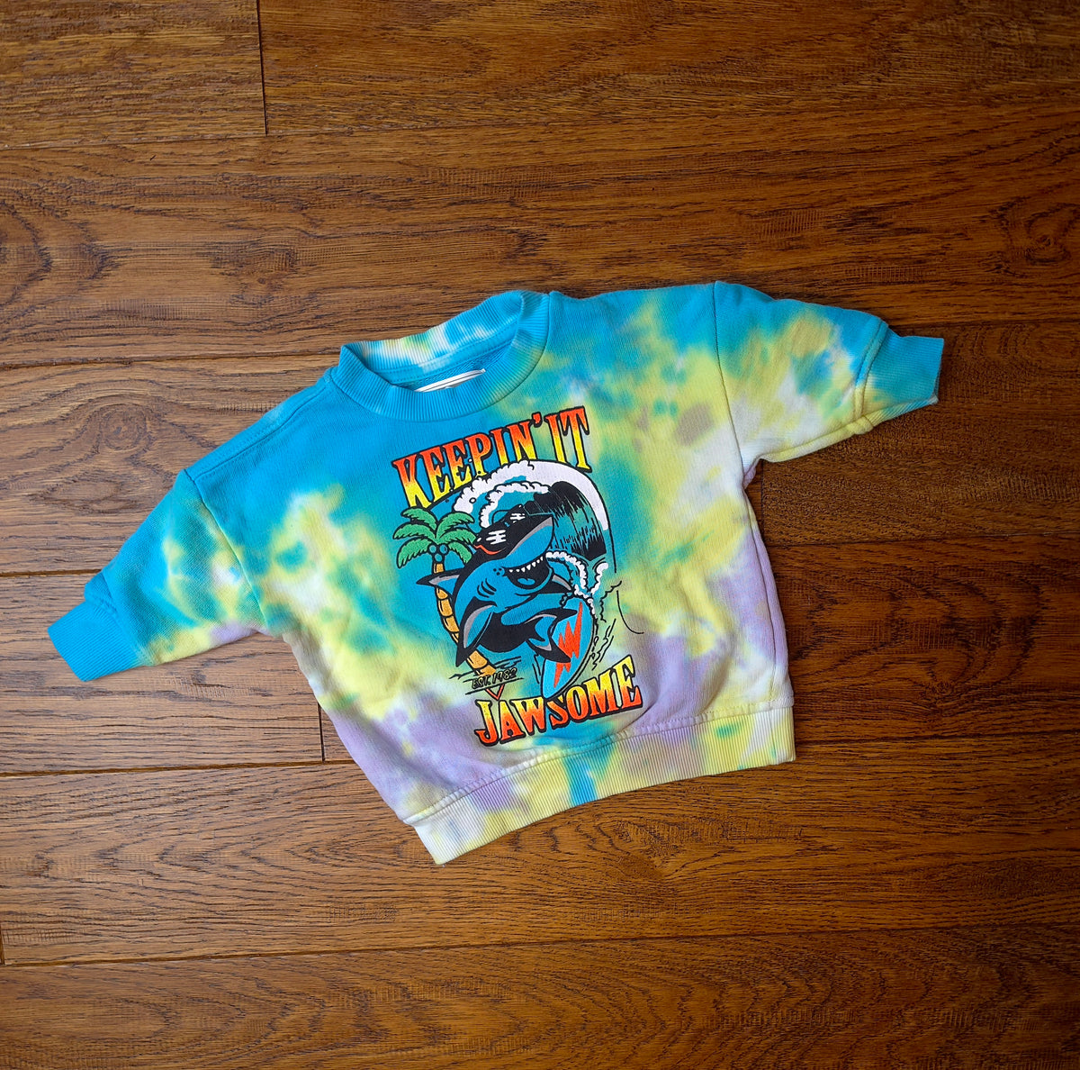 Next Keepin' It Jawsome Shark Tie Dye Sweatshirt Jumper 3-6 Months.