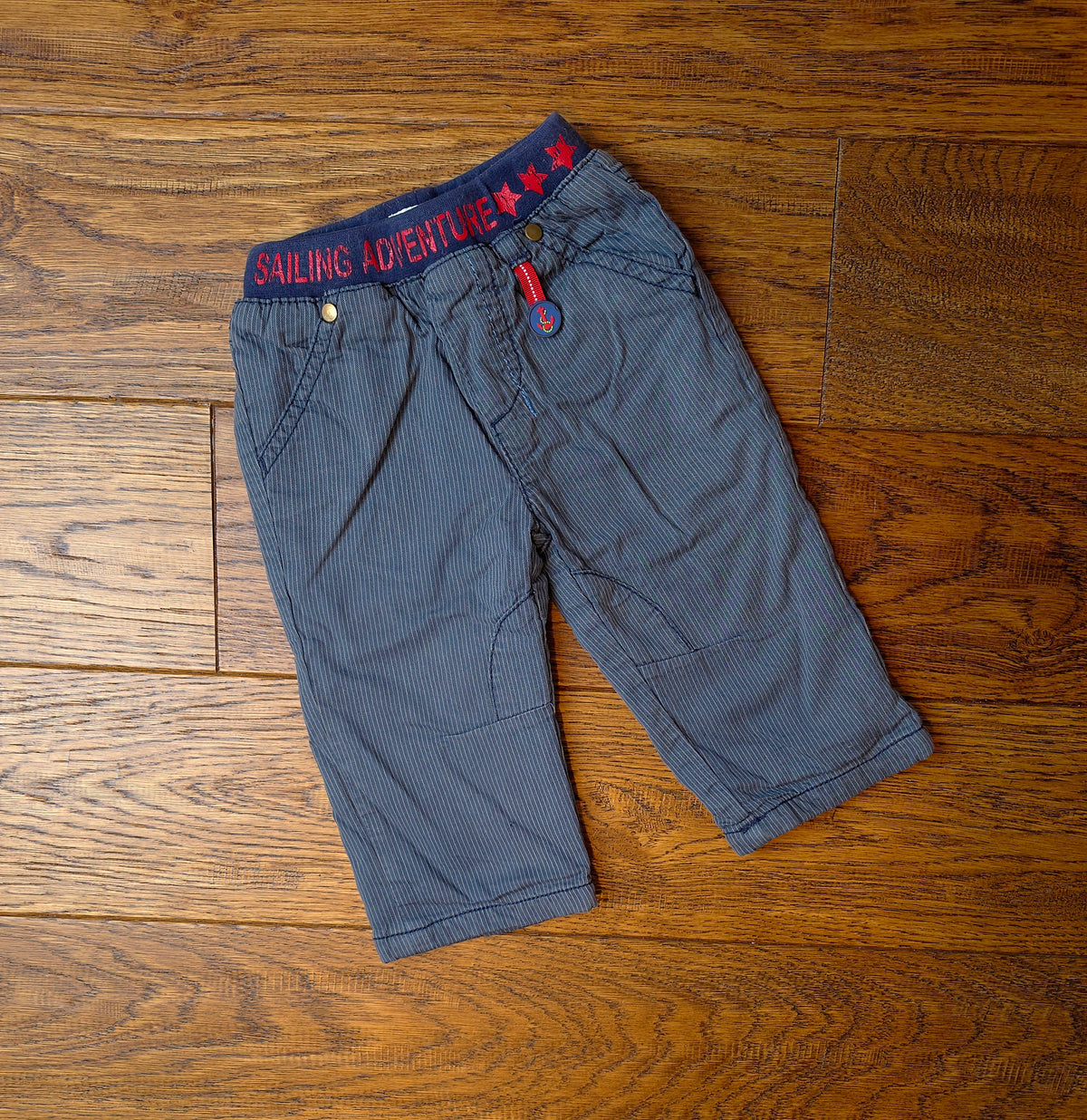 Mamas and Papas Lined Pinstripe Trousers 9-12 Months.