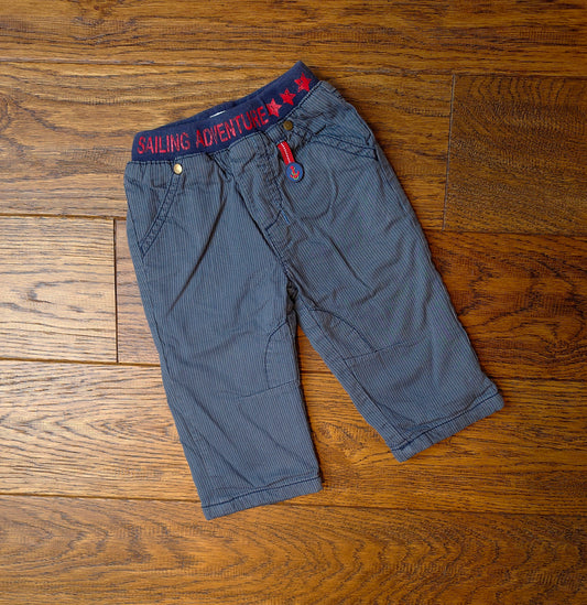 Mamas and Papas Lined Pinstripe Trousers 9-12 Months.