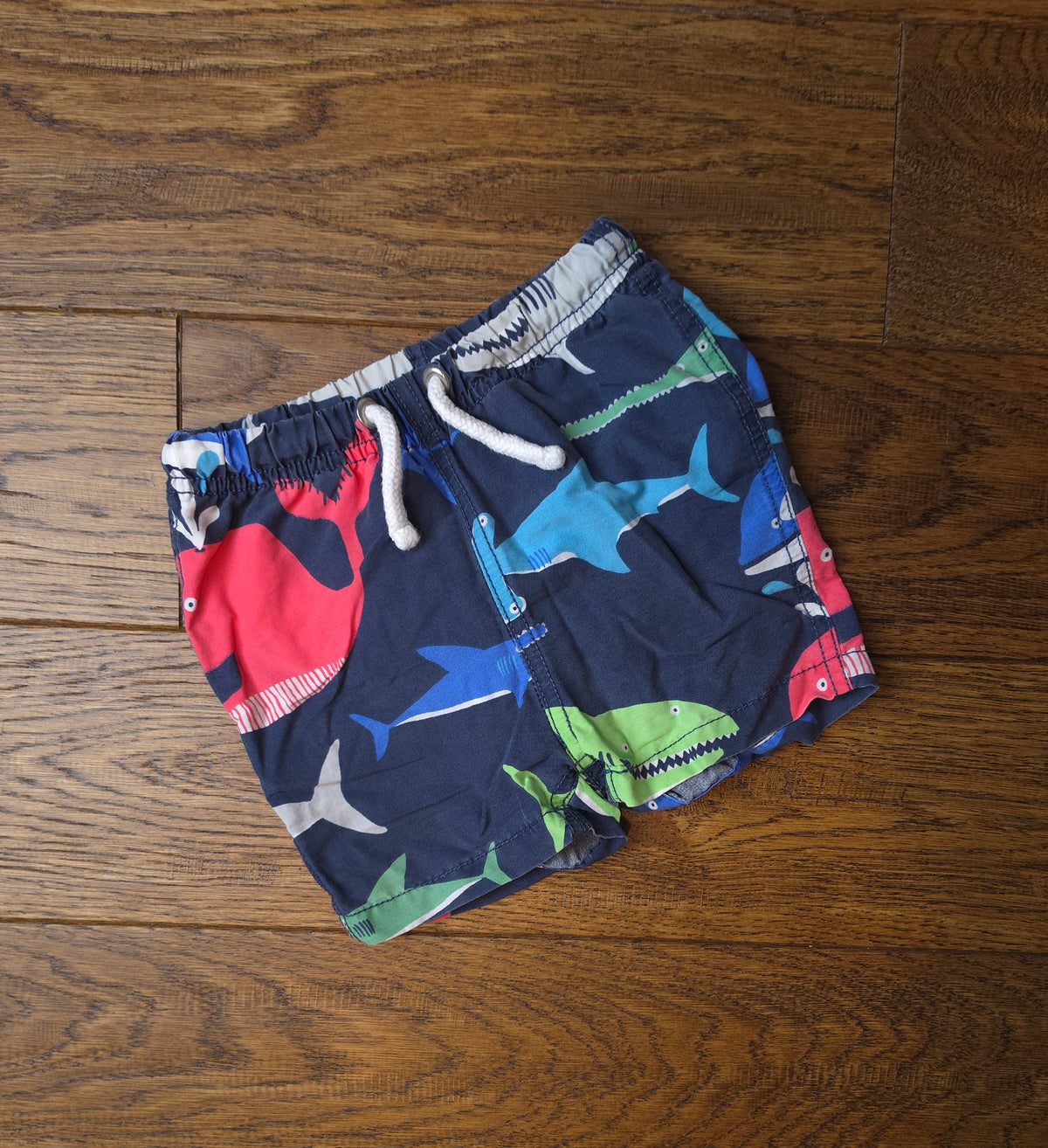 Boden Shark Whale Swimming Shorts Trunks 6-12 Months.