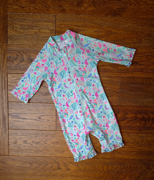 Mothercare Underwater Mermaid Narwhal Swimming Costume 18-24 Months.