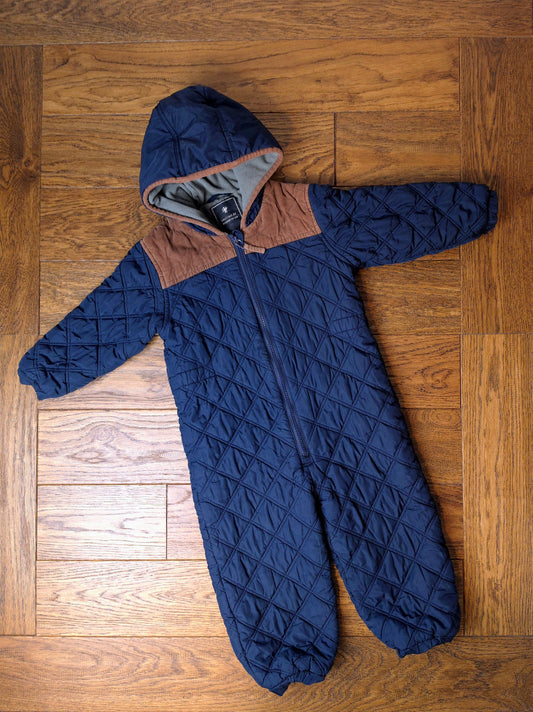 Next Fleece Lined Quilted Snowsuit Pramsuit 2-3 Years.