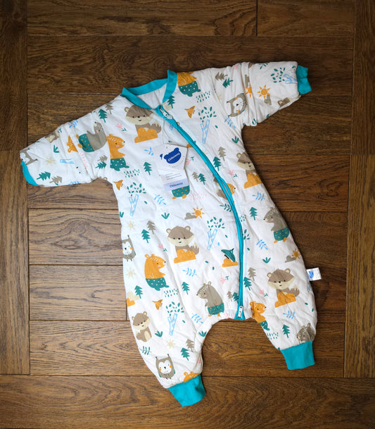 Chilsuessy Woodland Print 2.5 Tog Wearable Sleeping Bag With Removable Sleeves 70 1-2 Years