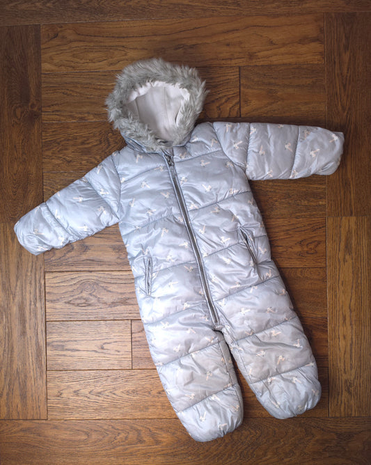 Next Rabbit Snowsuit Pramsuit 18-24 Months.
