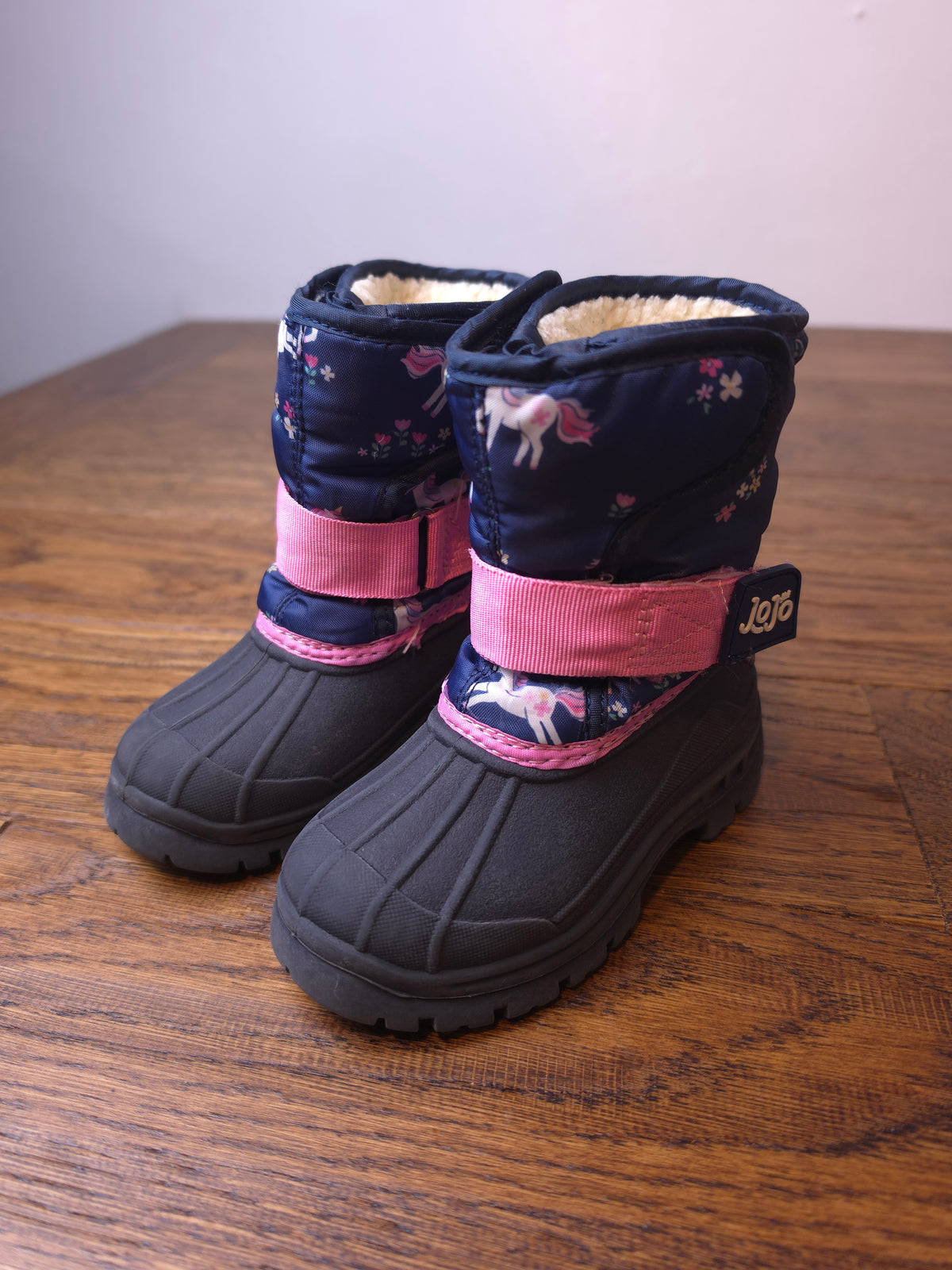 Jojo Maman In The Snow Thermal Unicorn Winter Snow Boots UK 7 Infant.