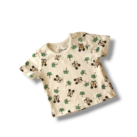 Primark Disney Mickey Mouse Palm Tree T-Shirt 0-3 Months