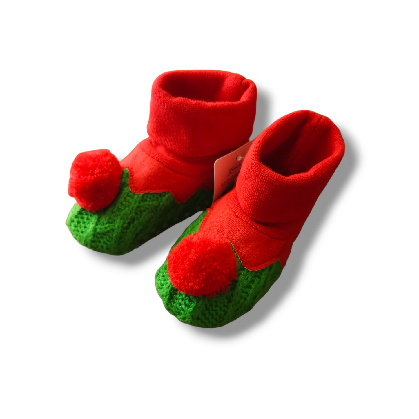 Nutmeg Christmas Elf Booties 3-6 Months