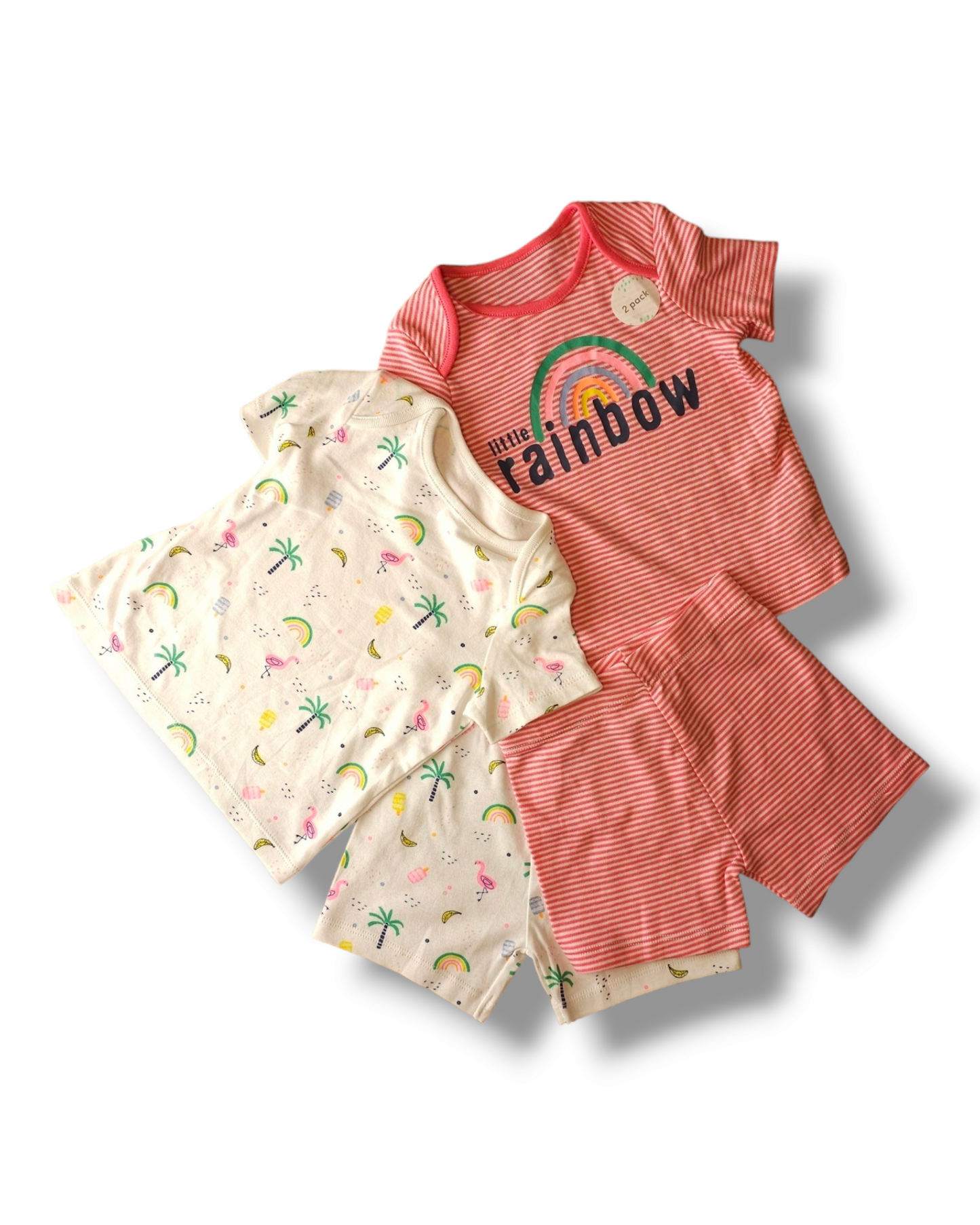 Fred and Flo Flamingo Rainbow Short Pyjamas 6-9 Months