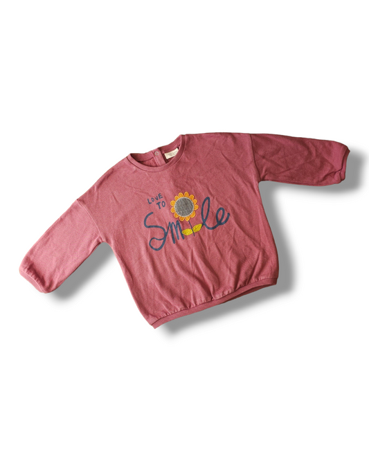 Next 'Love To Smile' Embroidered Sunflower Jersey Top 12-18 Months