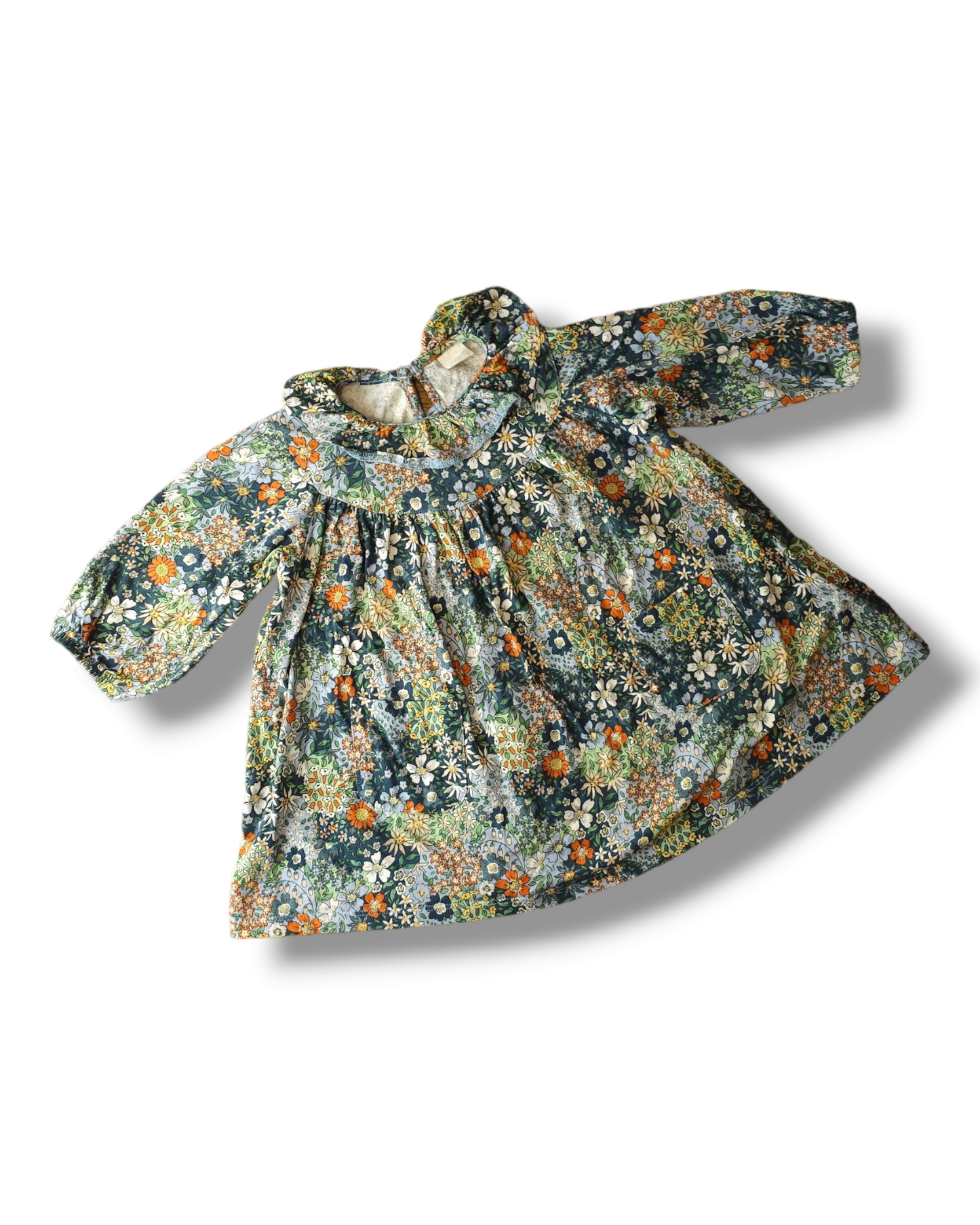 Next Floral Frilly Collared Dress 12-18 Months