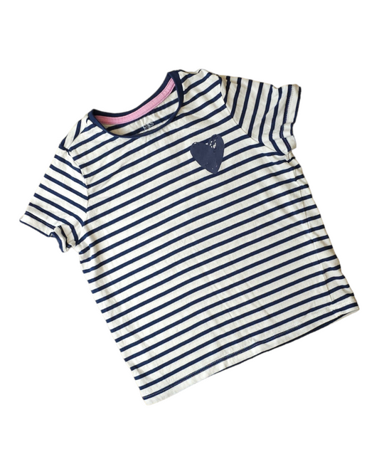 Marks and Spencer Stripe Heart Top 4-5 Years