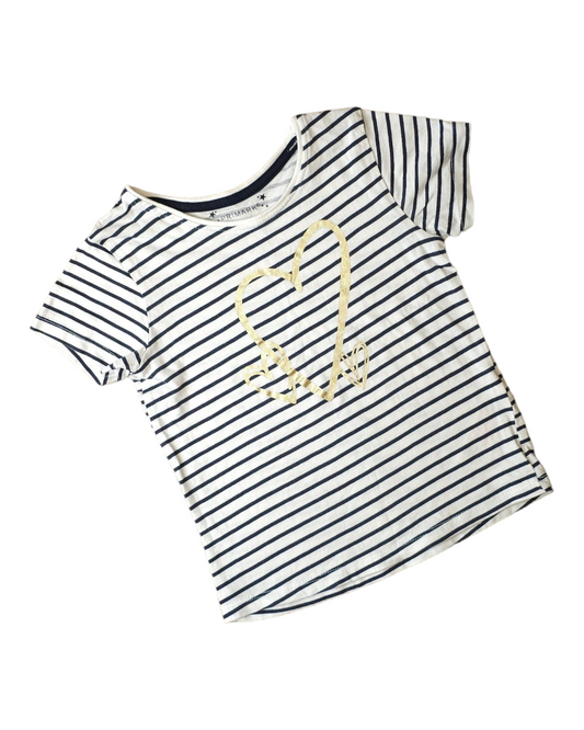 Primark Stripe Heart Top 4-5 Years