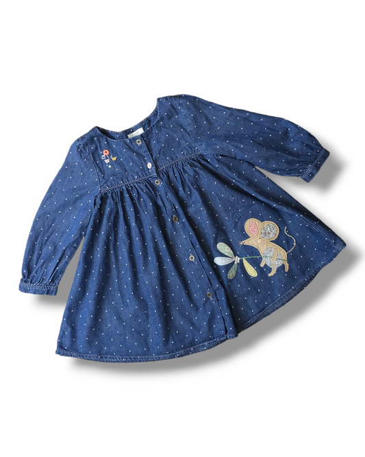 Next Embroidered Button-Up Mouse Dress 12-18 Months