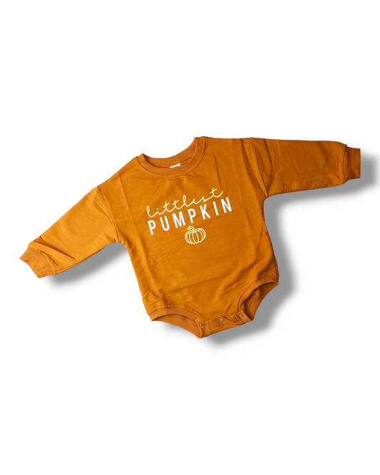 PatPat 'Littlest Pumpkin' Jersey Bodysuit Jumper 9-12 Months, 1-2 Years