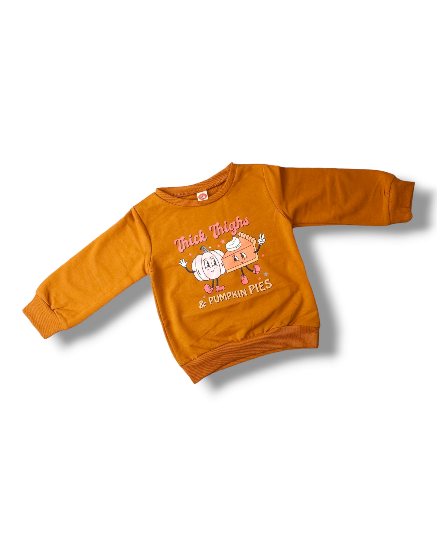 PatPat 'Thick Thighs and Pumpkin Pies' Jumper 9-12 Months, 12-18 Months